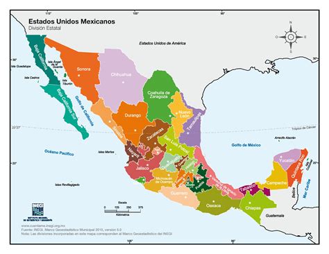 mapa de mexico con nombres